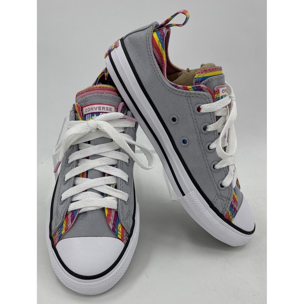 Converse Allβ Star 669818F Gray Rainbow Stripe Low Sneaker Shoes Juniors Size 3